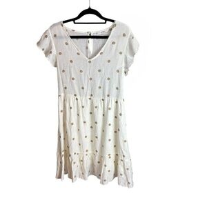 Mine Cream Flutter Sleeve Mini Sundress